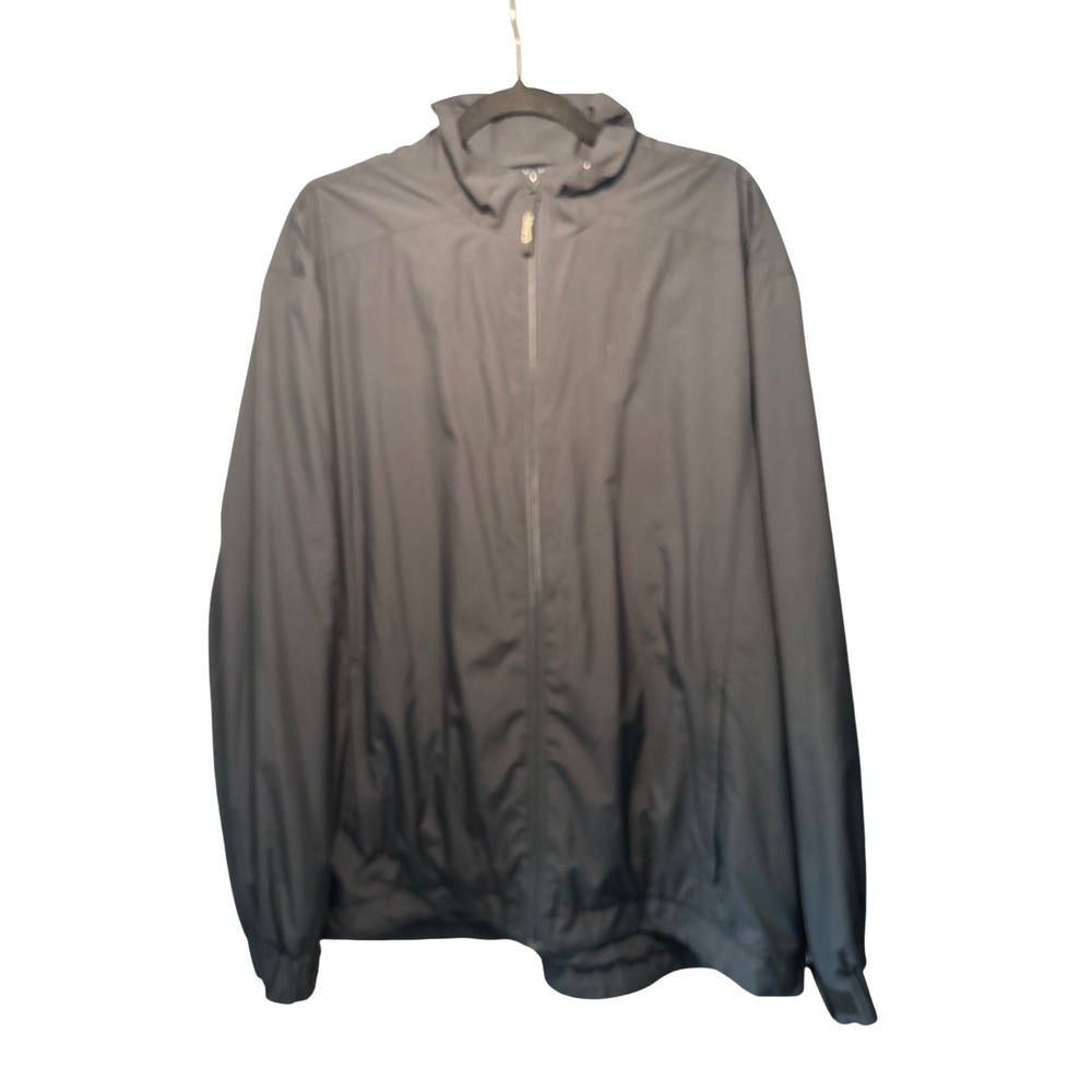 Ashworth Mens XL Black Water Resistant Fleece Lined Golf‎ Windbreaker Jacket